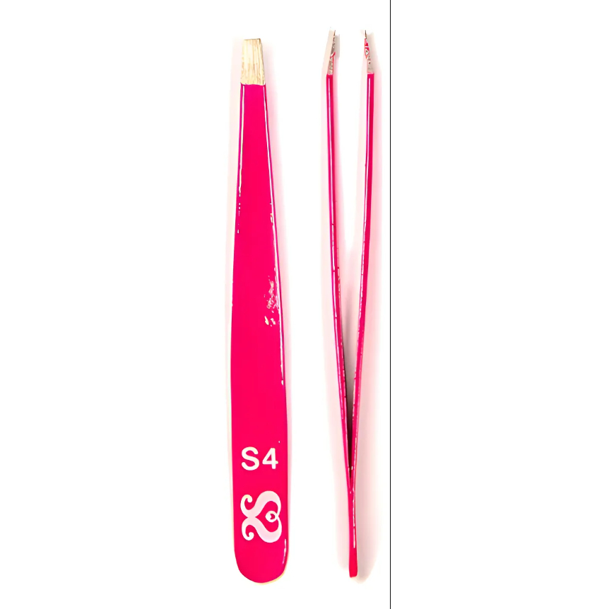 Pinça Para Extensão De Cilios Sobrancelha Sobelle S4 Rosa-chiclete