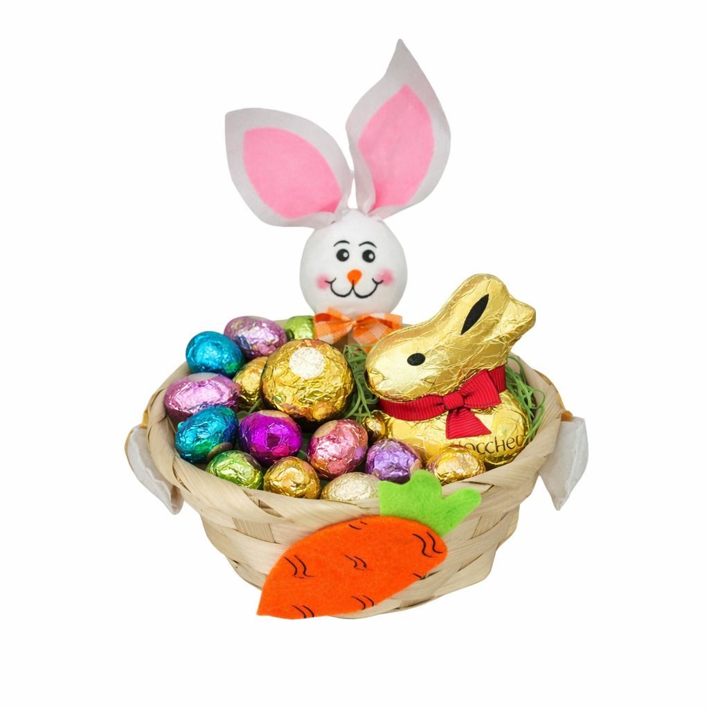 Cesto Com Coelhinho De Páscoa Em Palha 18cm Decoração Bombons Infantil Ovo de Páscoa Lembrancinha - unidade em Oferta na Shopee