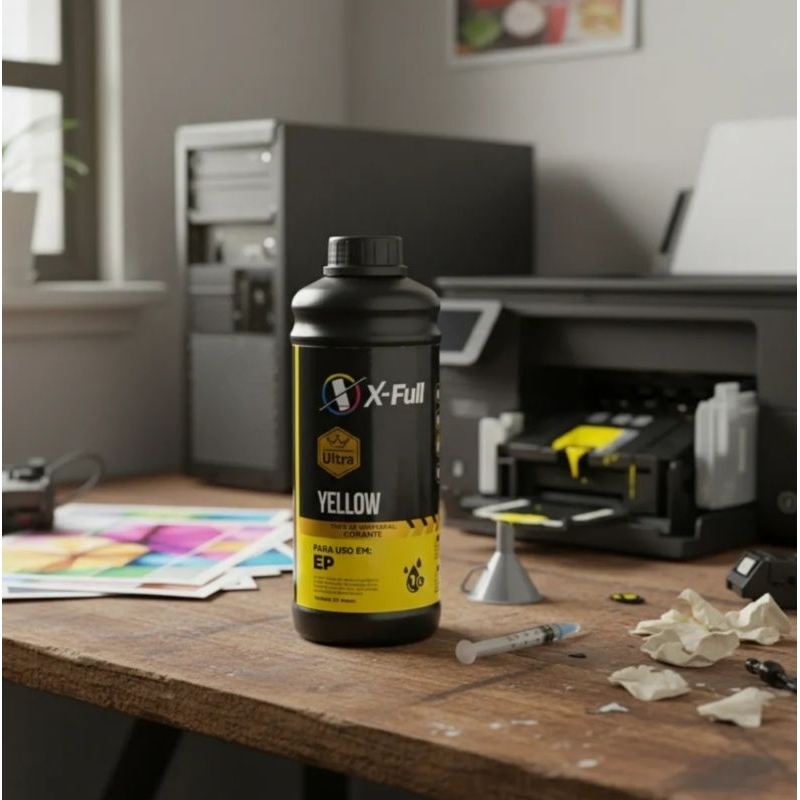 TINTA PARA ECOTANK CORANTE AMARELO 1 LITRO X-FULL ULTRA — imagem 2 de 2