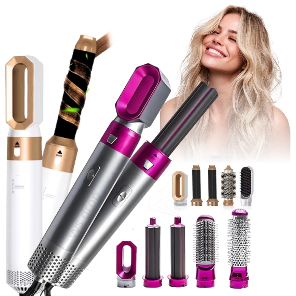 Escova 5 em 1 Secador, Pente, Modelador, Aumenta volume Profissional