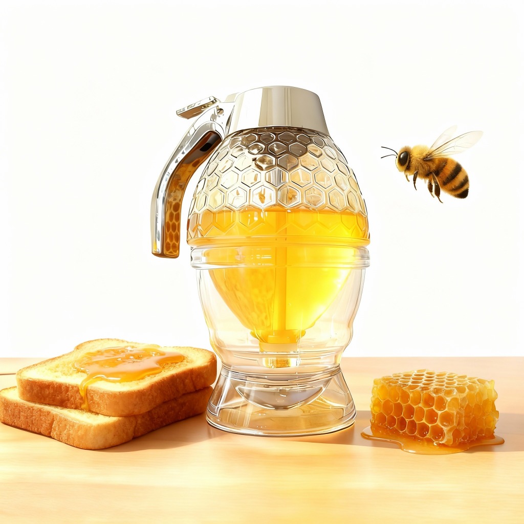 Kit 1/2 Meleira Honey Dispenser de Mel Elegante 200ml Acrílico Antigotejamento Mesa Posta