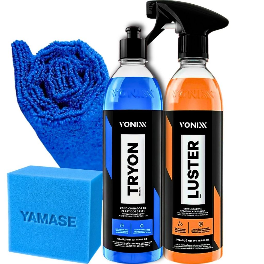 Cera Automotiva de Carnaúba Luster Limpadora Brilho Intenso E Duradouro Tryon Revitalizador de Plásticos Vonixx 500ml em Oferta na Shopee