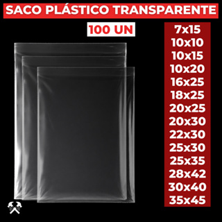 100un Saco Transparente PP Sem Aba Plástico Cristal Embalagem Brilhante Saquinho Roupa Várias Medida em Oferta na Shopee