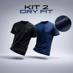 Kit 2 Camisetas Dry Fit Masculinas Manga Curta Academia Malhar Treino Corrida e Dia a Dia Luzzoo