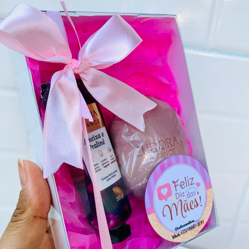 Kit Presente Dia das Mães Eudora Instance Ameixa e Praliné  Creme para Mãos 30g + Sabonete Perfumado Para Presentear