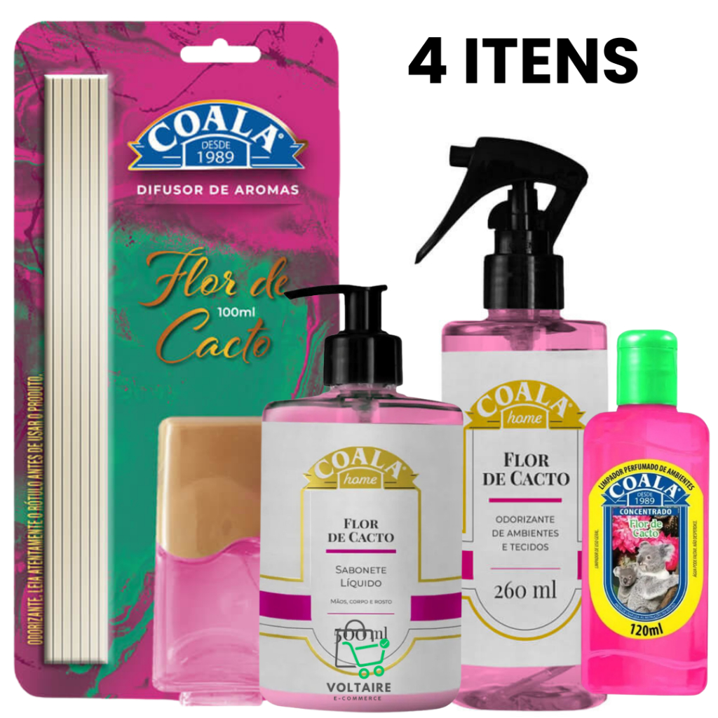 Kit Coala Home Flor de Cacto Completo Ambiente Perfumado Essência Cheiro em Oferta na Shopee