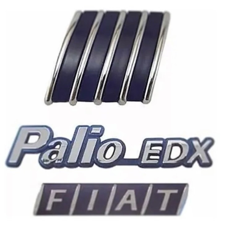 Emblemas Palio Edx + Fiat + Capô - 1996 À 2000