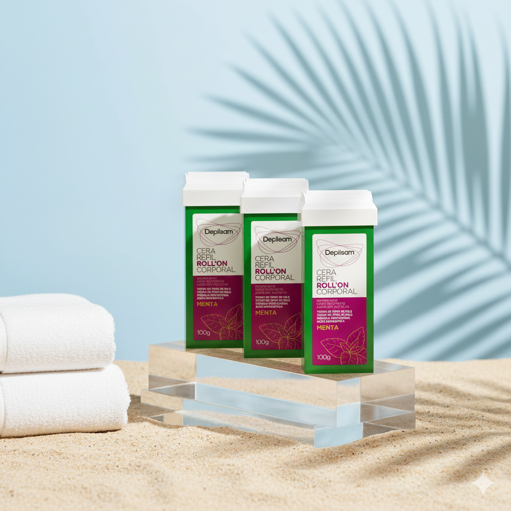 Kit 3 unid - Cera Refil Roll-On Corporal Depilsam Menta 100G em Oferta na Shopee