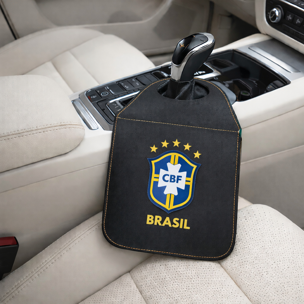 Lixeira Automotiva Brasil CBF Acessório Carro Seleção Brasileira Oficial