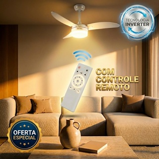 Ventilador Teto Inverter Bivolt Ventisol Ciclo Silencioso Econômico Potente Quarto Sala C/ Controle em Oferta na Shopee