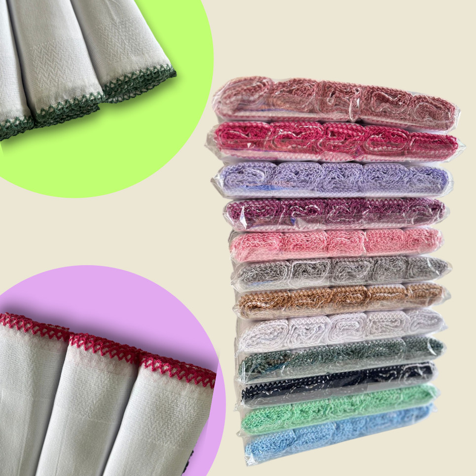 Kit 10 Fraldas de Pano com Acabamento na Picueta Artesanato Pinte e borde Enxoval Bebê Menino Menina