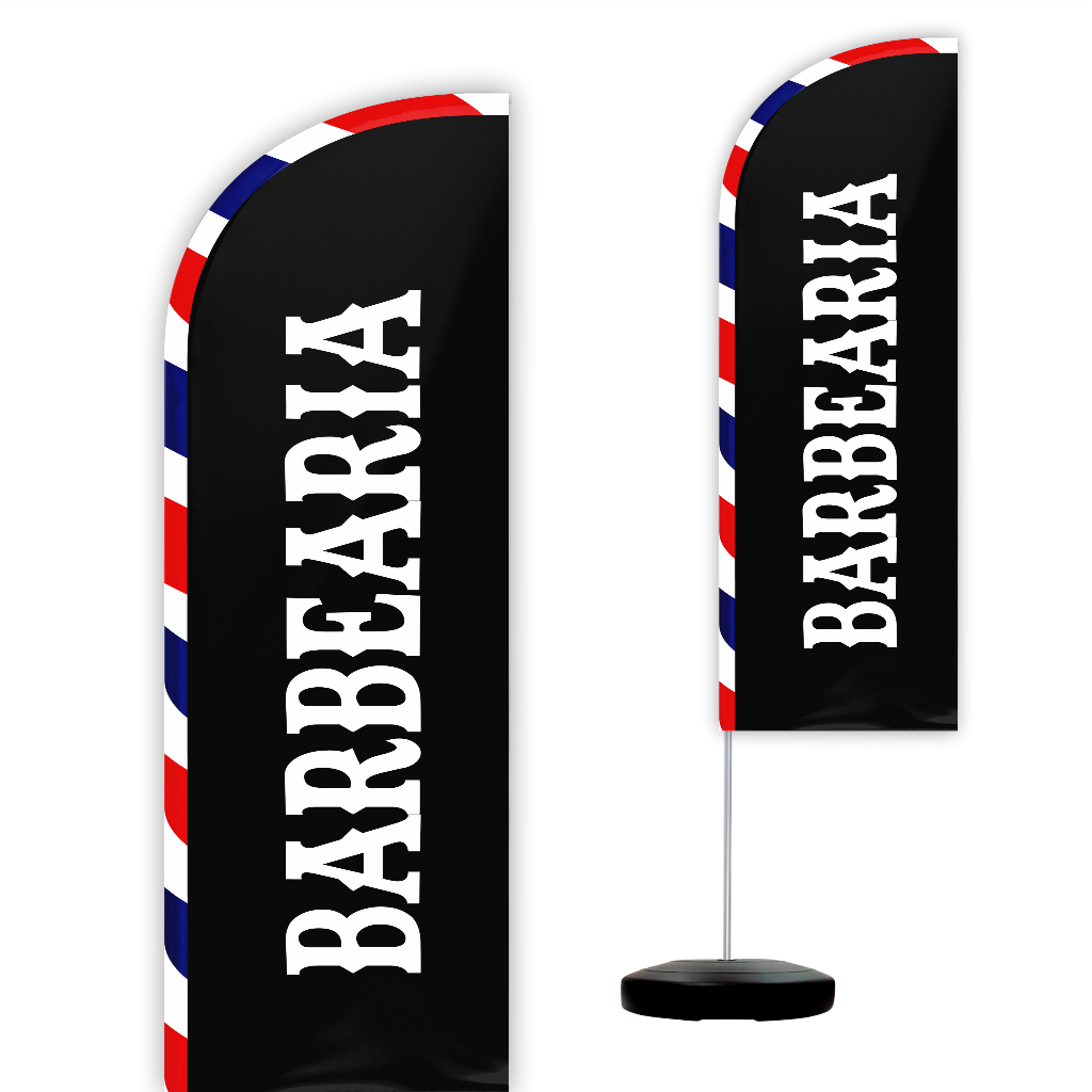 Wind Banner Completo 2,10m Barbearia M4 em Oferta na Shopee