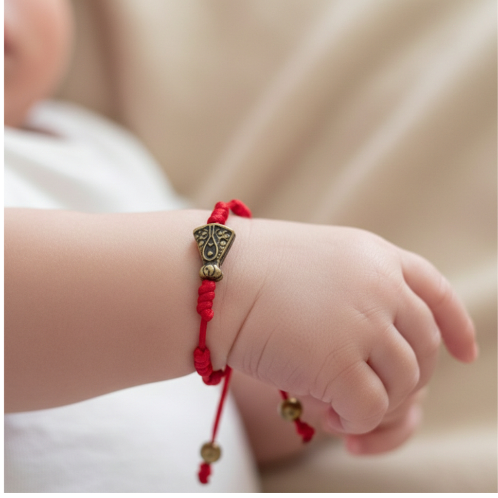 Pulseira 7 nós Finas de Proteção Nossa Senhora Aparecida Ajustáveis - bebê - Infantil