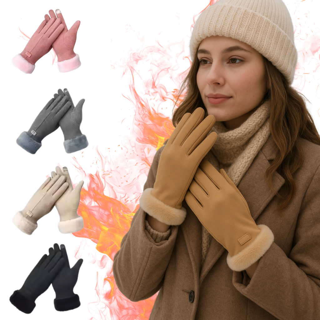 Luva Feminina Touch Screen Térmica Forrada Inverno Frio Veludo Quente Elegante Adulto em Oferta na Shopee
