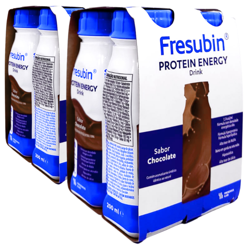 Fresubin Protein Energy Drink Chocolate 200ml Kit 8 Unidades | 300 kcal e 20g Proteína | Hipercalórico e Hiperproteico