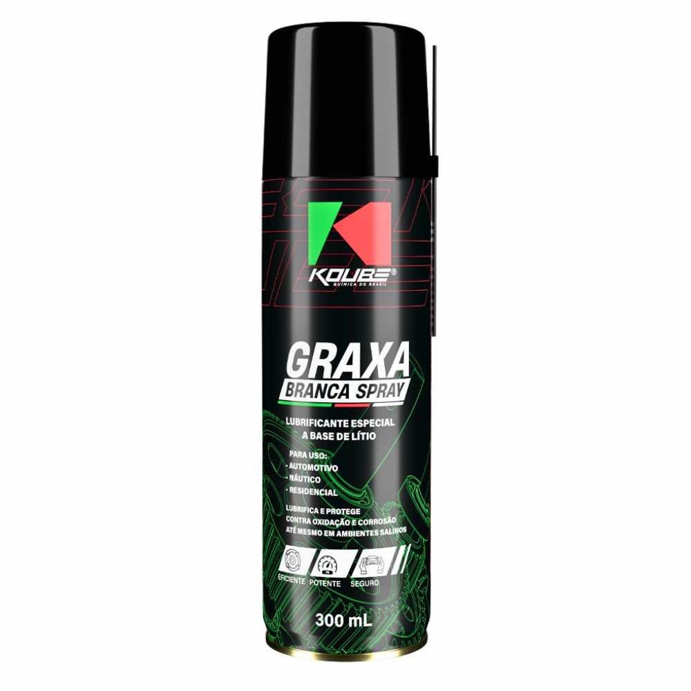 Graxa Branca Spray Koube Anticorrosivo e Lubrificante Automotivo Náutico Residencial - 300ml