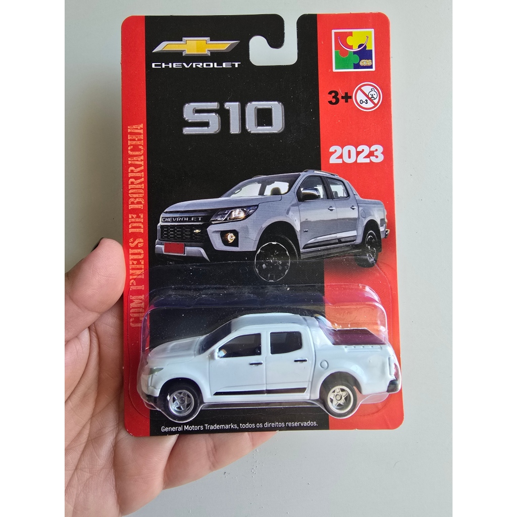 Carrinho Miniatura Chevrolet S10 2023 Pneu de Borracha