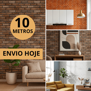 Papel De Parede Adesivo Tijolinho Tijolo Auto Colante Escuro Claro Rústico Quarto Sala Lavável em Oferta na Shopee