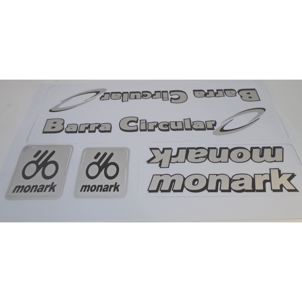 Cartela de Adesivo Monark Barra Circular Prata.