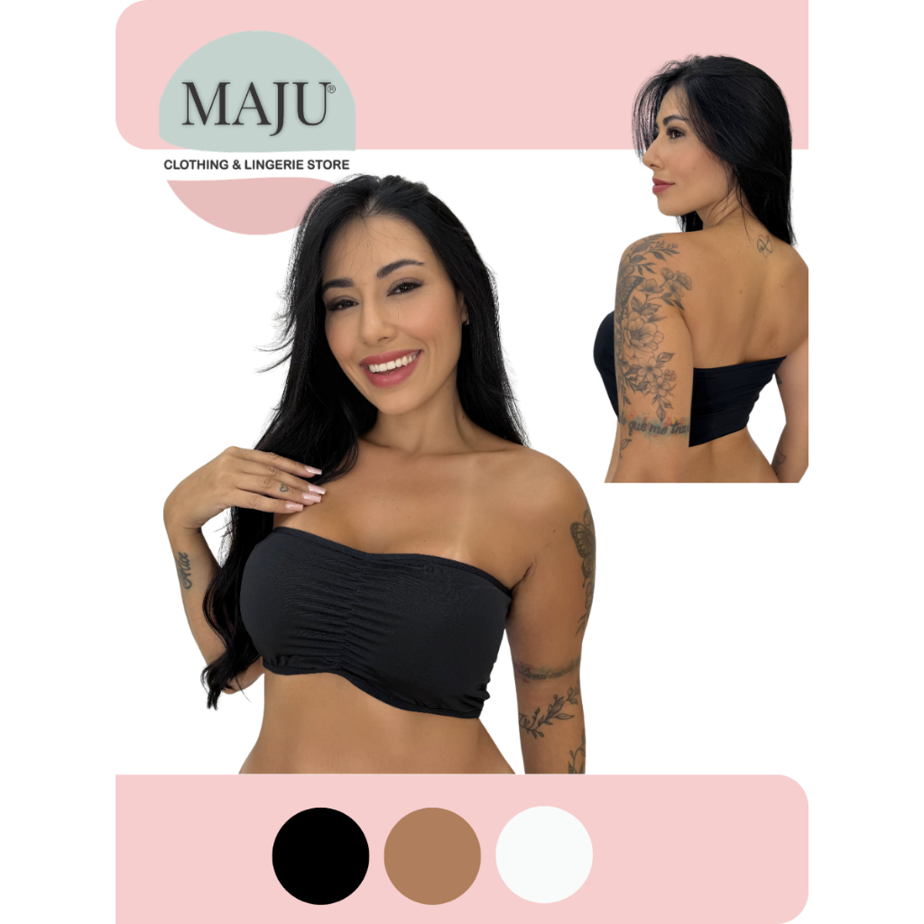 Top Faixa Bustiê Com Bojo Tomara Que Caia Confortável Sutiã Sem Alça em Oferta na Shopee