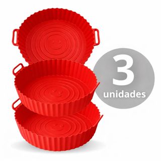 Forma de Silicone Air Fryer Assadeira Fritadeira Elétrica Lavável - Kit com 3 em Oferta na Shopee