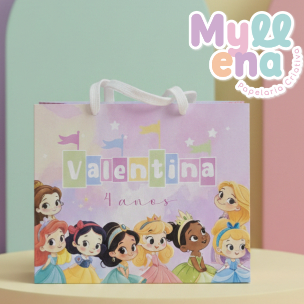 Sacolinha Personalizada Princesas Baby | Lembrancinha Festa Infantil | Pegue e Monte