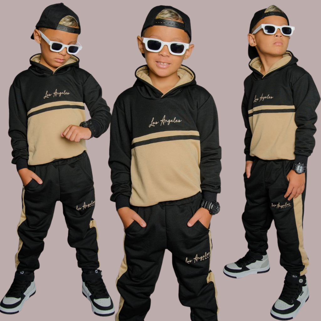 Conjunto Infantil Juvenil Masculino Inverno Blusa com Capuz + Calça Quentinho Confortável