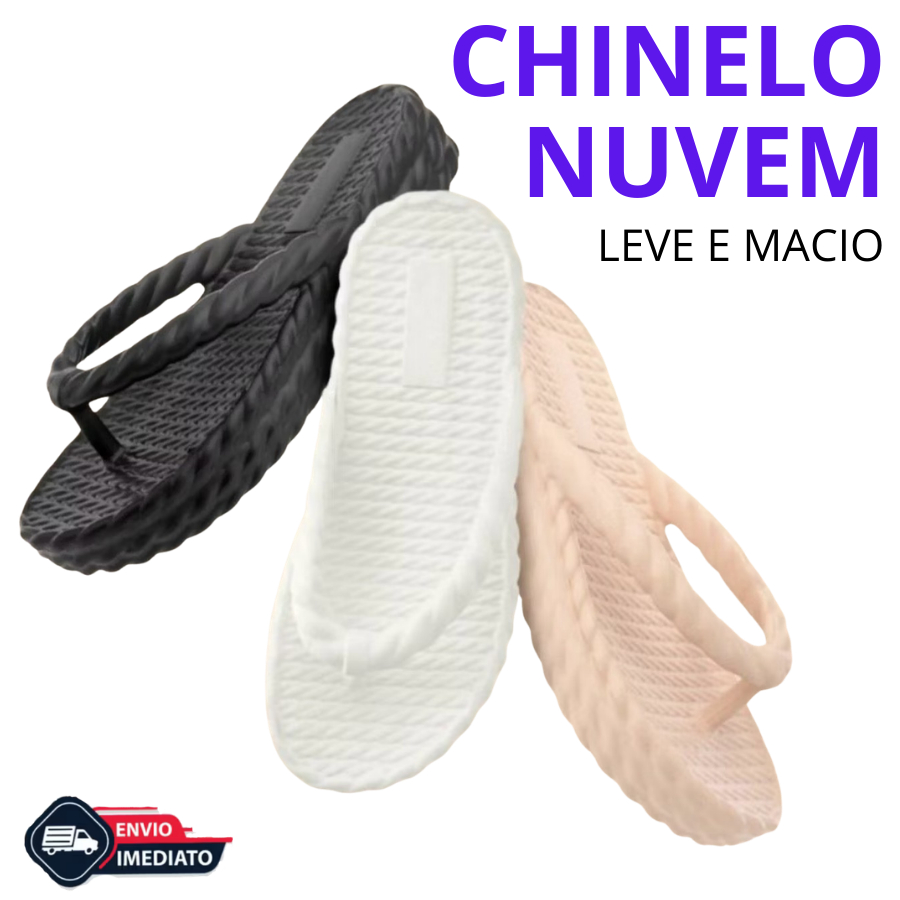 Chinelo Feminino Nuvem Trançado Confortável Leve Antiderrapante Rasteirinha Dia a Dia Promoção
