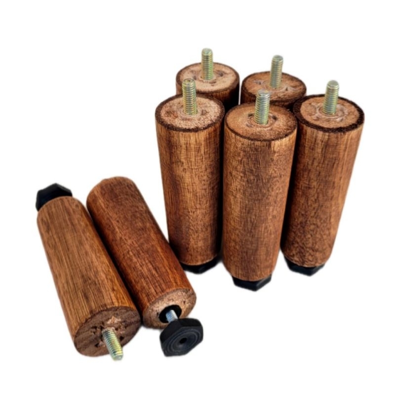 Kit Pés para cama box de madeira 12cm CINAMOMO c/regulagem niveladora cama solteiro casal Queem King