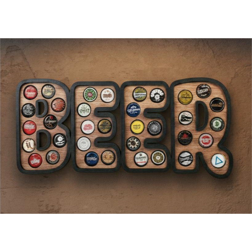 Porta Tampinhas Quadro Cerveja Decoração Sala Bar Churrasqueira Exclusiva Vários Modelos