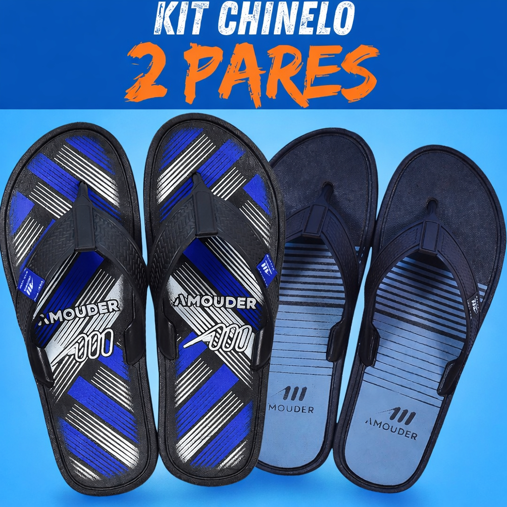 kit sandália Casual Tira chinelo masculino adulto 2 pares Confortável em Oferta na Shopee