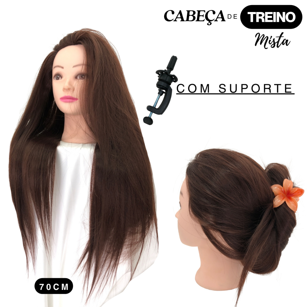 Cabeça De Boneca Para Treino Corte e Penteados Mista + Suporte
