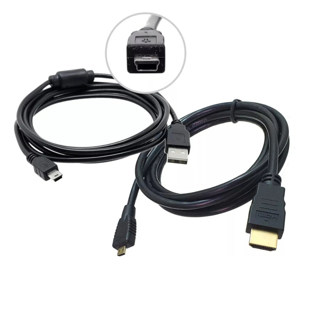 Cabo Hdmi E Usb P/ Gopro Hero3 Hero4 (hdmi Micro/mini Usb)