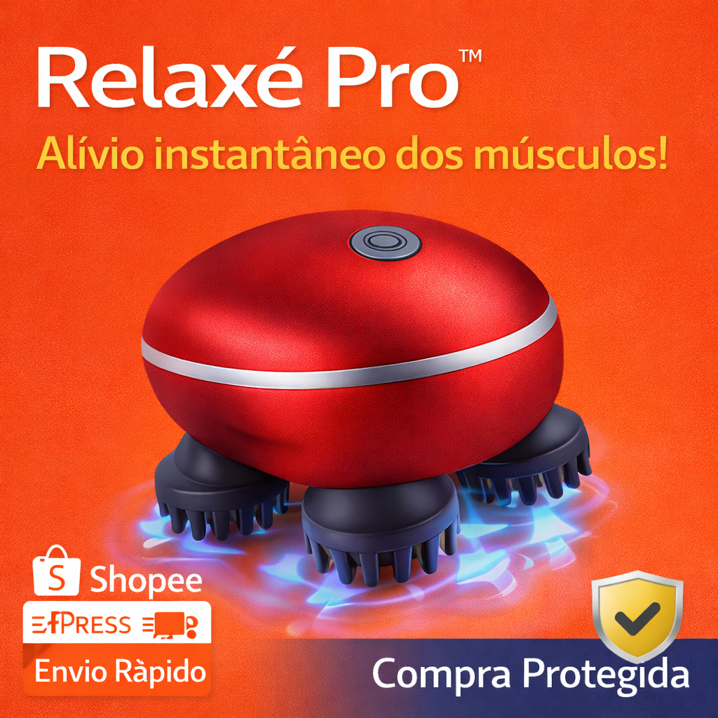 Massageador Elétrico Recarregável 4 Cabeças 3 Intensidades  Profissional Anti Estresse Portátil em Oferta na Shopee