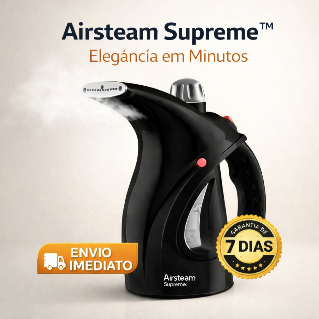 Passadeira a Vapor Ferro Portátil de Roupas Preta Airsteam Supreme™