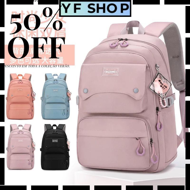 Mochila Feminina Escolar Universitária De Viagem Bolsa Grande Capacidade Moda Casual Unissex em Oferta na Shopee