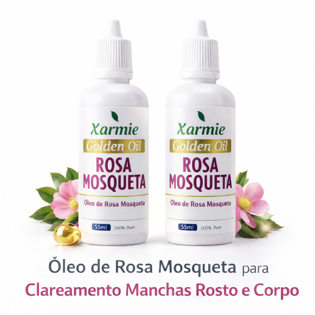 Óleo de Rosa Mosqueta para Clareamento Manchas Rosto e Corpo 110ml - 2 unidades de 55ml