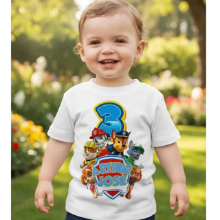 Camiseta Camisa Infantil Patrulha Canina Aniversario Nome Idade em Oferta na Shopee
