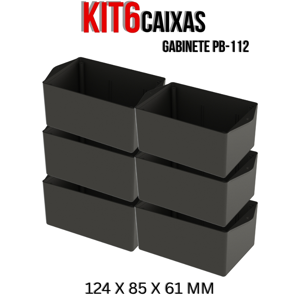 Kit 6 Caixa Gabinete Plástico Para Montagem Eletrônica Pb-112 5003-K6