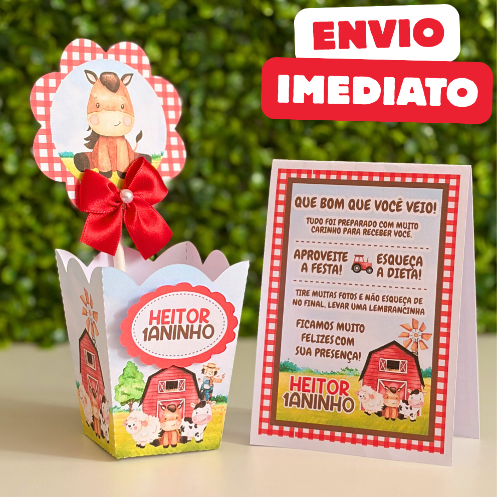 ENVIO RÁPIDO Kit Centro de mesa Fazendinha aquarela | Lembrancinha | Menino | Festa | Aniversário em Oferta na Shopee