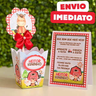 ENVIO RÁPIDO Kit Centro de mesa Fazendinha aquarela | Lembrancinha | Menino | Festa | Aniversário em Oferta na Shopee