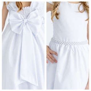 Cinto de Pérolas + Laço Branco para Daminha | Acessório Festa Infantil REF4197 em Oferta na Shopee