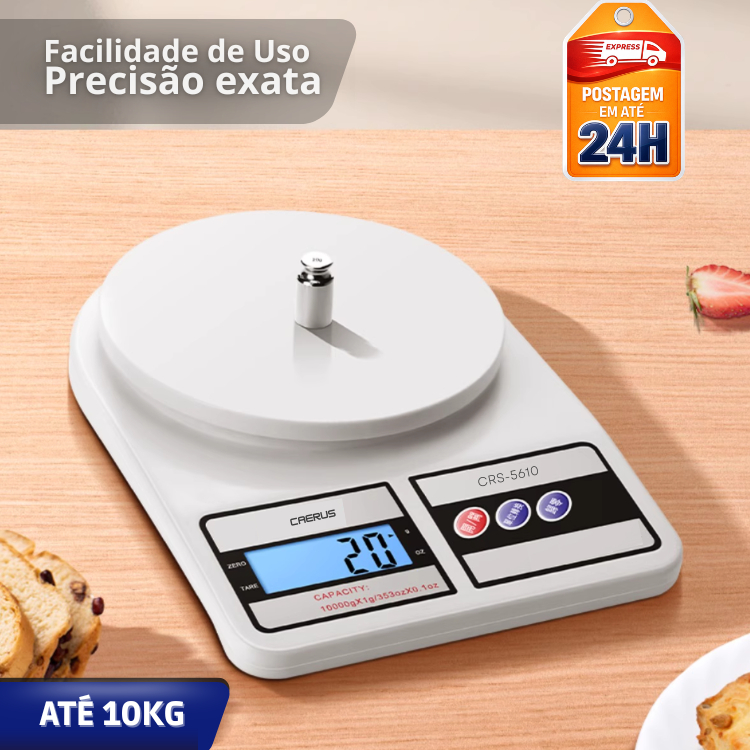 Balança Digital de Cozinha Confeitaria SF-400 Até 10 kg Escala 1 grama