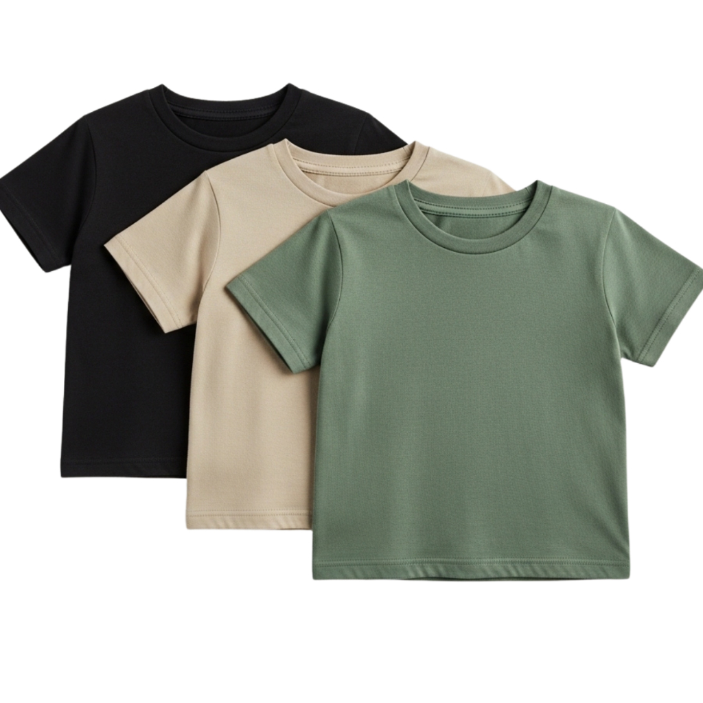 Kit 3 Camisetas Infantil Essential Kids – Conforto, Estilo e Durabilidade