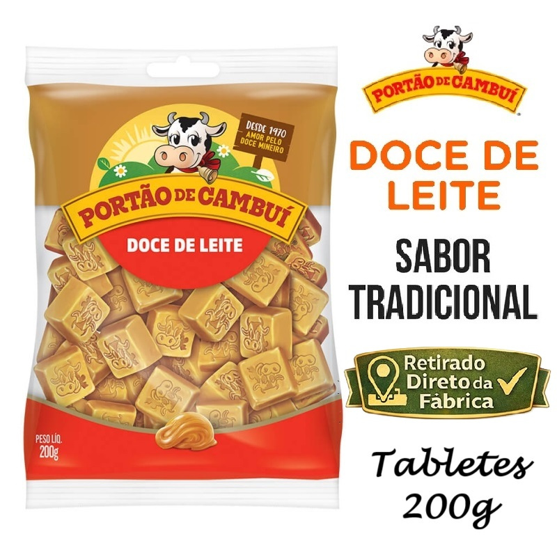 Doce de Leite Portão de Cambui - Tabletes 200g - 01 Pacote - Sem Amido
