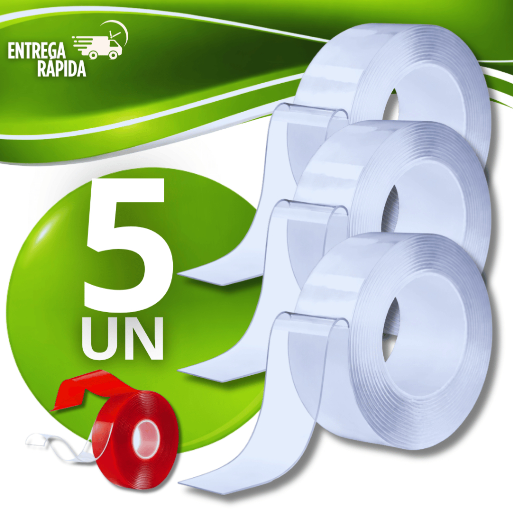 Combo Fita Dupla Face Extra Forte Transparente  Adesiva Cola Parede Móvel  Artesanato  Quadros Espelhos e Decoração