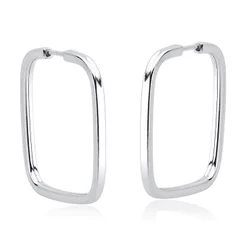 Argola Feminina de Prata 925 Quadrada 20mm