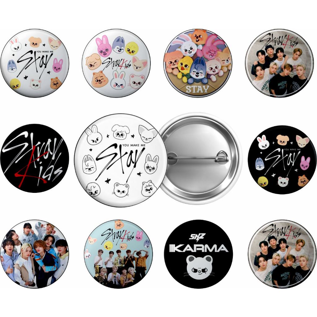 Kit 10 Botton Broches Tema Stray Kids 3,5cm
