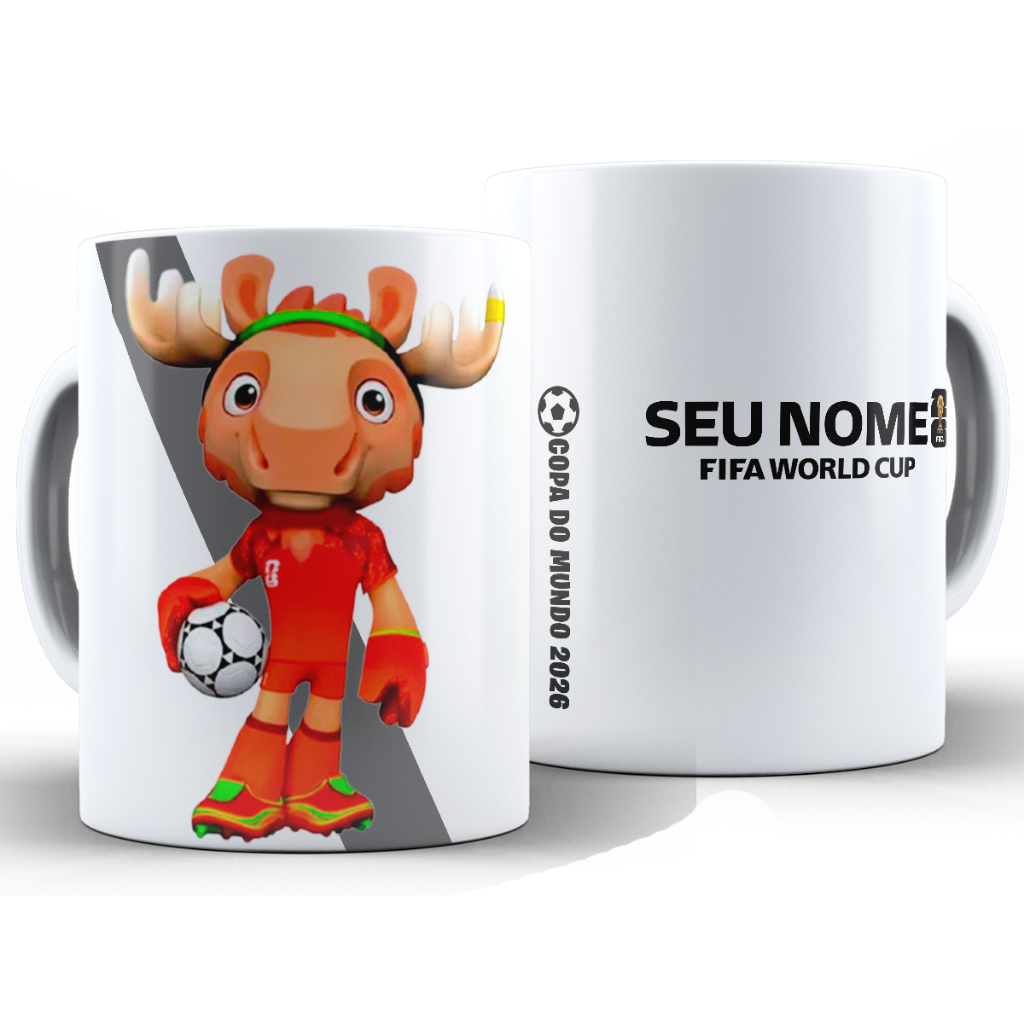 Caneca Maple Copa do Mundo 2026 Divertida + Caixa - Xícara 325ML Cerâmica