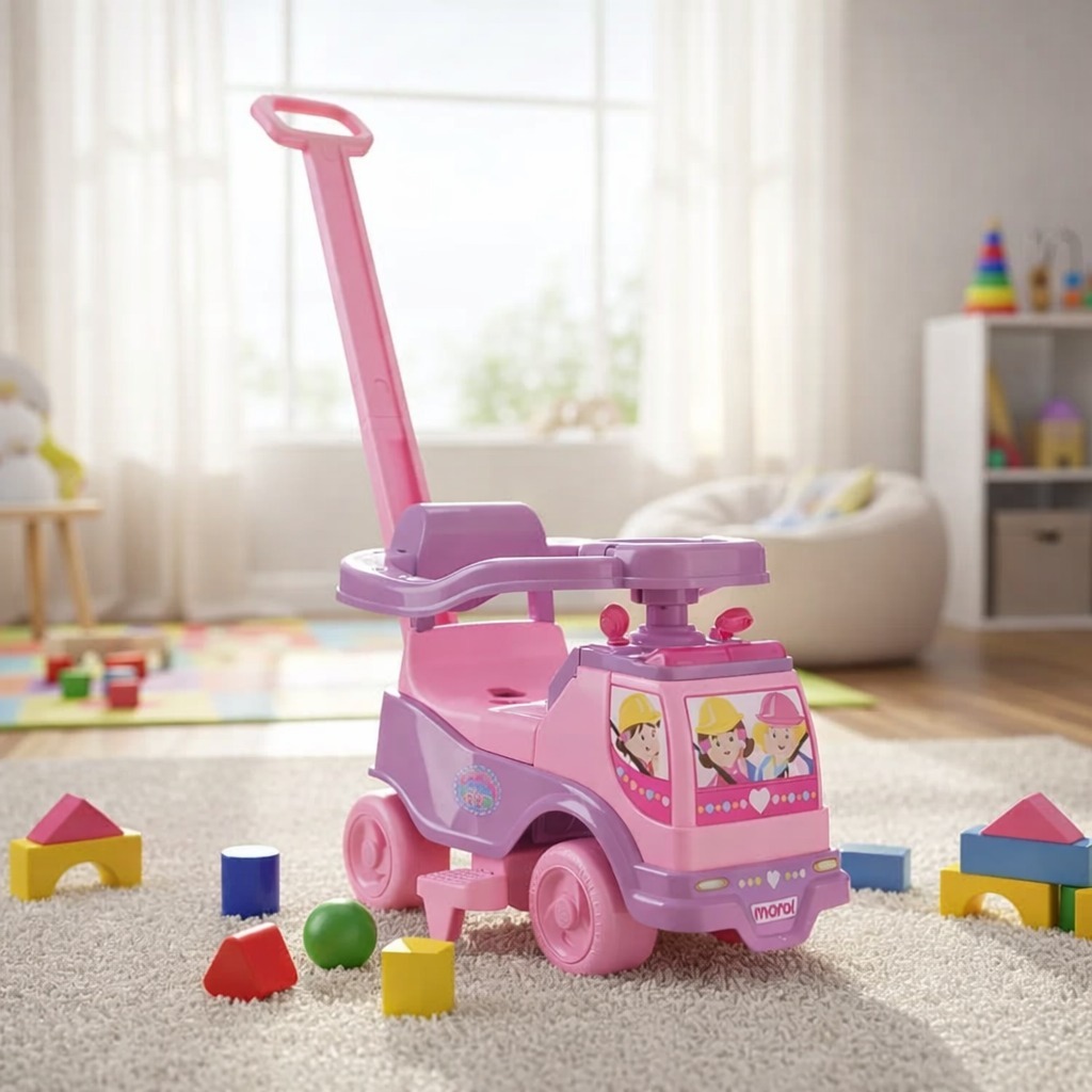 Carrinho de Passeio Infantil Totoka Plus Eletrônica Rosa - Cardoso Toys